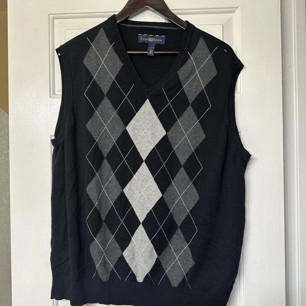 Club Room Vintage 2000’s Sleeveless Vest 100% Cotton XL Country Club
